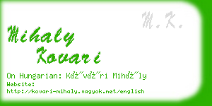 mihaly kovari business card